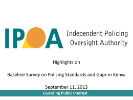 PowerPoint Presentation - The Independent Policing Oversight