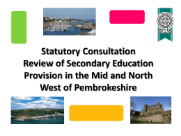 Secondary Schools and Post 16 Proposals in Pembrokeshire