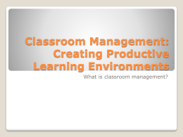 Classroom Management - Rowan County Schools