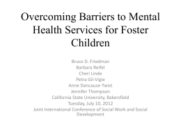 Overcoming Barriers to Mental Health Services for Foster Children