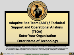 (ART) / Technical Support and Operational