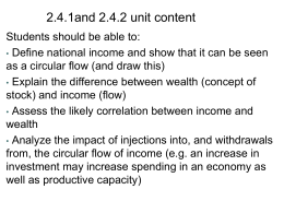 Topic 2.4.1 and 2.4.2 National income student version