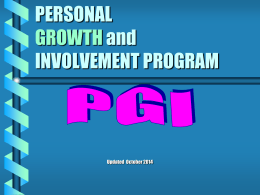 PERSONAL GROWTH and INVOLVEMENT