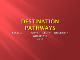 Destination Pathways College Apprenticeship University Workplace