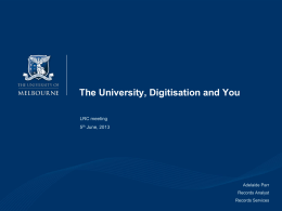 The University, digitisation and you - Records