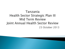 MTR Presentation - Development Partners Group (DPG) Tanzania