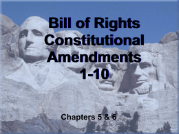 Bill of Rights Constitutional Amendments 1-10
