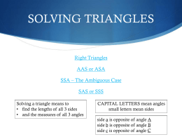 Solving Triangles