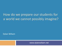 How do we prepare students for a world we can`t