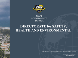 DIRECTORATE for SAFETY, HEALTH AND ENVIRONMENTAL