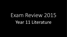 Exam Review 2015 -Literature Plays