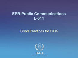 L-011 Good Practices for PIOs - IAEA Publications