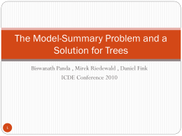 The Model-Summary Problem and a Solution for Trees