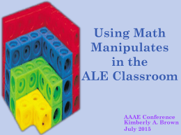 Using Math Manipulates in the ALE Classroom