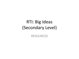RTI: Big Ideas (Secondary Level) slides