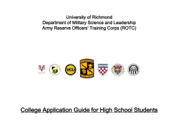 College Steps Powerpoint - VCU Military Science and Leadership