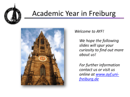 Academic Year in Freiburg - College of Literature, Science, and the