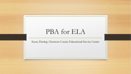 PBA for ELA - Clermont County Educational Service Center