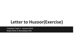 Letter to Huzoor(Exercise)