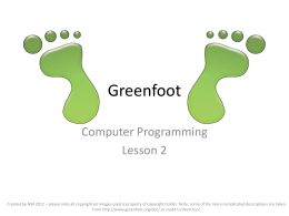 Chapter Two Greenfoot Power Point