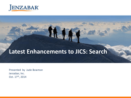 Latest Enhancements to JICS: Search