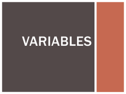Variables - Little Miami Schools