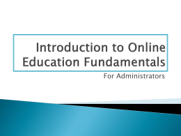 Introduction to Online Education Fundamentals