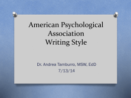 APA Writing Style - Business Communication and Writing