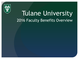 2016 Faculty Benefits Presentation