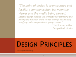 Design Principles 2003 PowerPoint Ann Ware