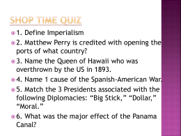 Lecture Notes: American Imperialism