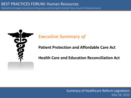 Health Reform for Human Resources Best Practices Forum