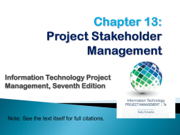 Project Stakeholder Management Processes