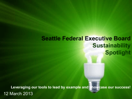 Power Point Presentation - Seattle Federal Executive Board