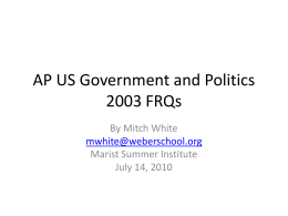 2003 FRQ Questions Mitch White