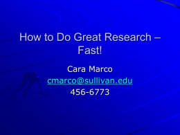 How To Do Great Research Fast!