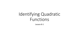 Identifying Quadratic Functions - Collins