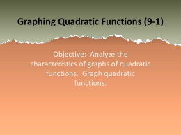 Graphing Quadratic Functions PowerPoint
