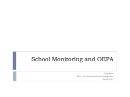School Monitoring and OEPA