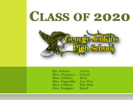 Class of 2020 Information - George Jenkins High School