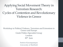 Applying Social Movement Theory in Terrorism Research: The Case