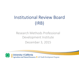 IRB - 4-H Youth Development Program