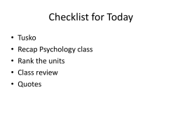 Checklist for Today - Round Lake School District