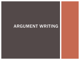 Argument Writing PPT