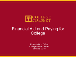 Financial Aid and Paying for College