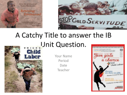A Catchy Title to answer the IB Unit Question.
