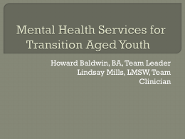 Mental Health Services for Transition Aged Youth