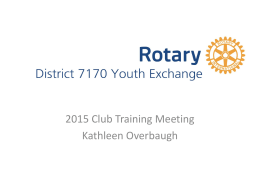 2015 - Rotary Youth Exchange District 7170