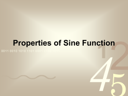 Properties of Sine Function