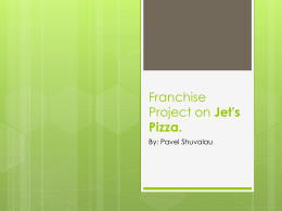 Franchise Project on Infinito*s pizza buffet.